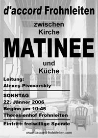 Matinee zwischen Kirche und Küche d'accord Frohnleiten