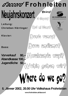 Konzert where do we go d'accord Frohnleiten